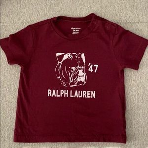 ➖Ralph Lauren Maroon Bulldog T-Shirt➖